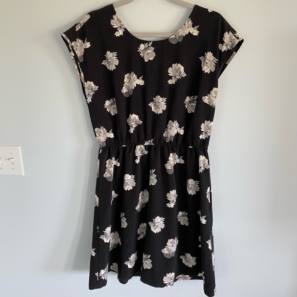 Black Dress with Gray flowers